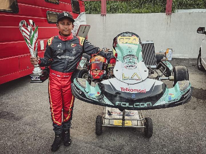 Qarrar Firhand Ali Juara Pada Ajang Gokart Internasional Rok Cup 2023 di Italia