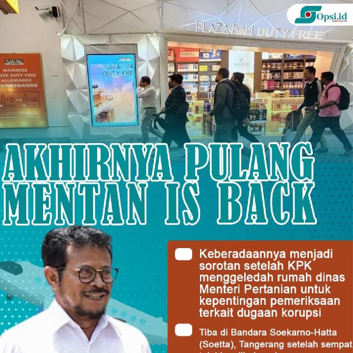 Infografis: Dikabarkan "Hilang" Menteri Pertanian SYL Pulang ke Tanah Air