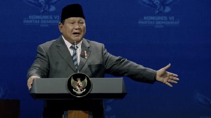 Prabowo Sindir Bahlil di Kongres Demokrat: Ketum Demokrat Harus Tinggi, Bahlil Cocoknya di Golkar