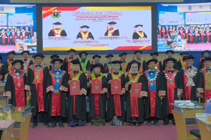Momen Langka, Unhas Kukuhkan 4 Guru Besar Semuanya Perempuan