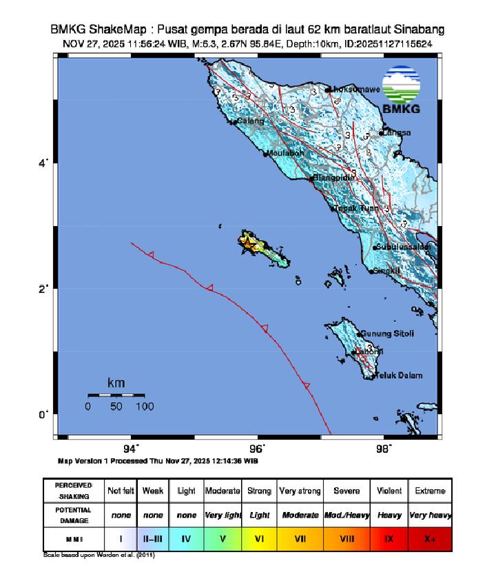 Peringatan Gempa dari BMKG: Terasa di Kantor Gubsu Medan dan Silangit