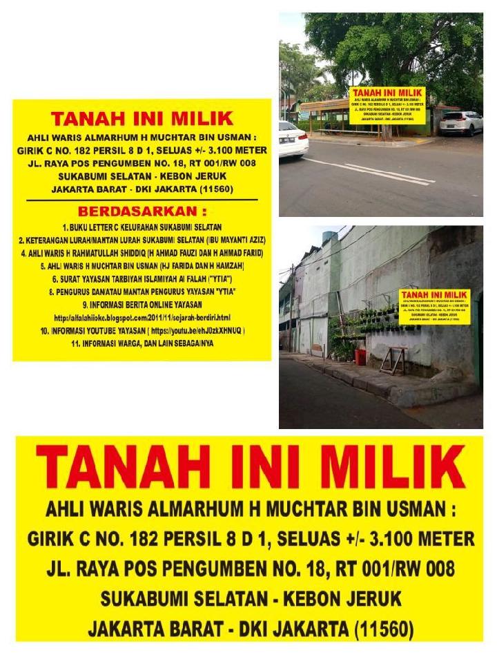 Tipu Muslihat di Balik Lahan Yayasan Tarbiyah Islamiyah Al Falah