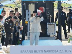 Prabowo Pimpin Pemusnahan 214 Ton Narkoba Senilai Rp 29 Triliun di Mabes Polri