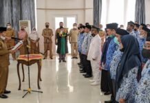 Sekda Abdya Lantik Puluhan ASN dan Satu Camat, Ini Daftarnya