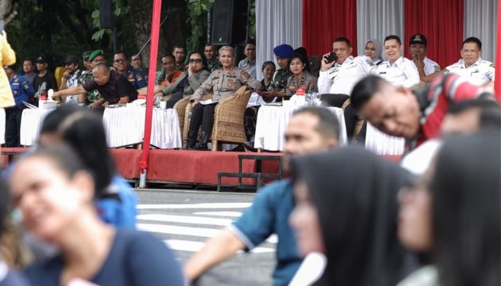 Wesly Silalahi Diwakili Hamdani Saksikan Simulasi Sispam Kota Polres Pematangsiantar sispam