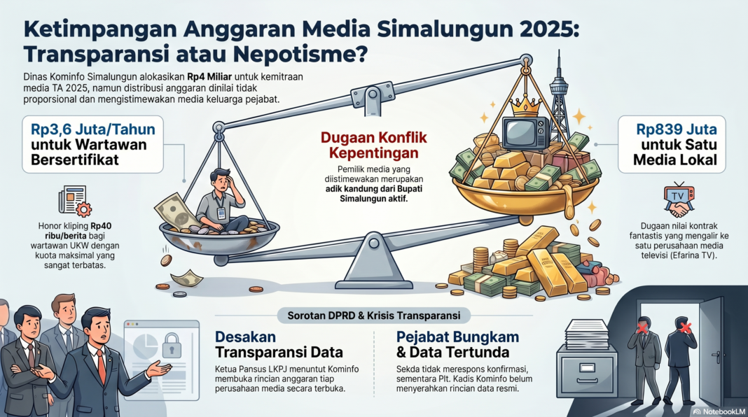 Media Milik Adik Bupati Simalungun Diistimewakan Kominfo? DPRD Soroti Ketimpangan Anggaran, Sekda Bungkam simalungun