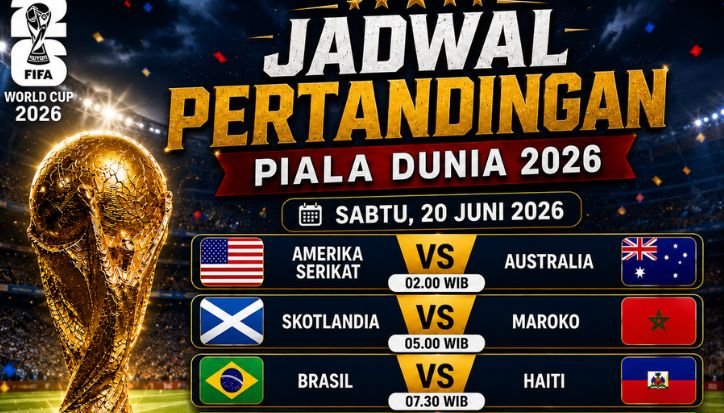 Jadwal Piala Dunia 2026 Sabtu 20 Juni: AS vs Australia, Brasil Hadapi Haiti jadwal