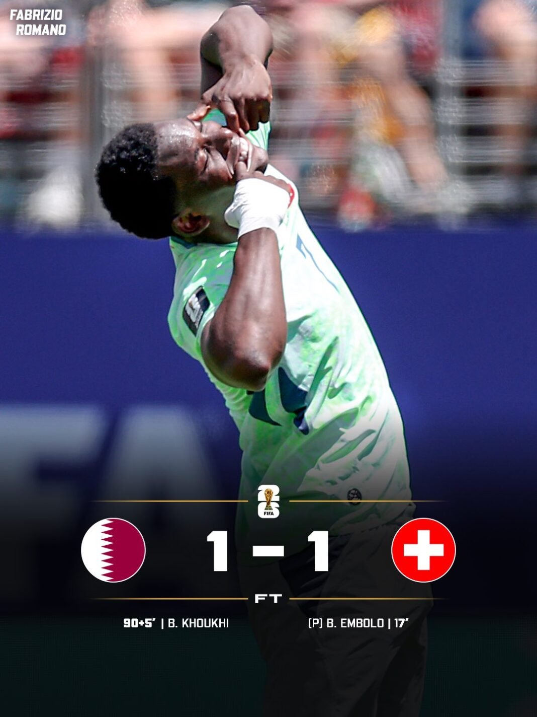 Qatar Raih Poin Bersejarah, Tahan Imbang Swiss 1-1 di Piala Dunia 2026 Qatar Raih Poin Bersejarah, Tahan Imbang Swiss 1-1 di Piala Dunia 2026