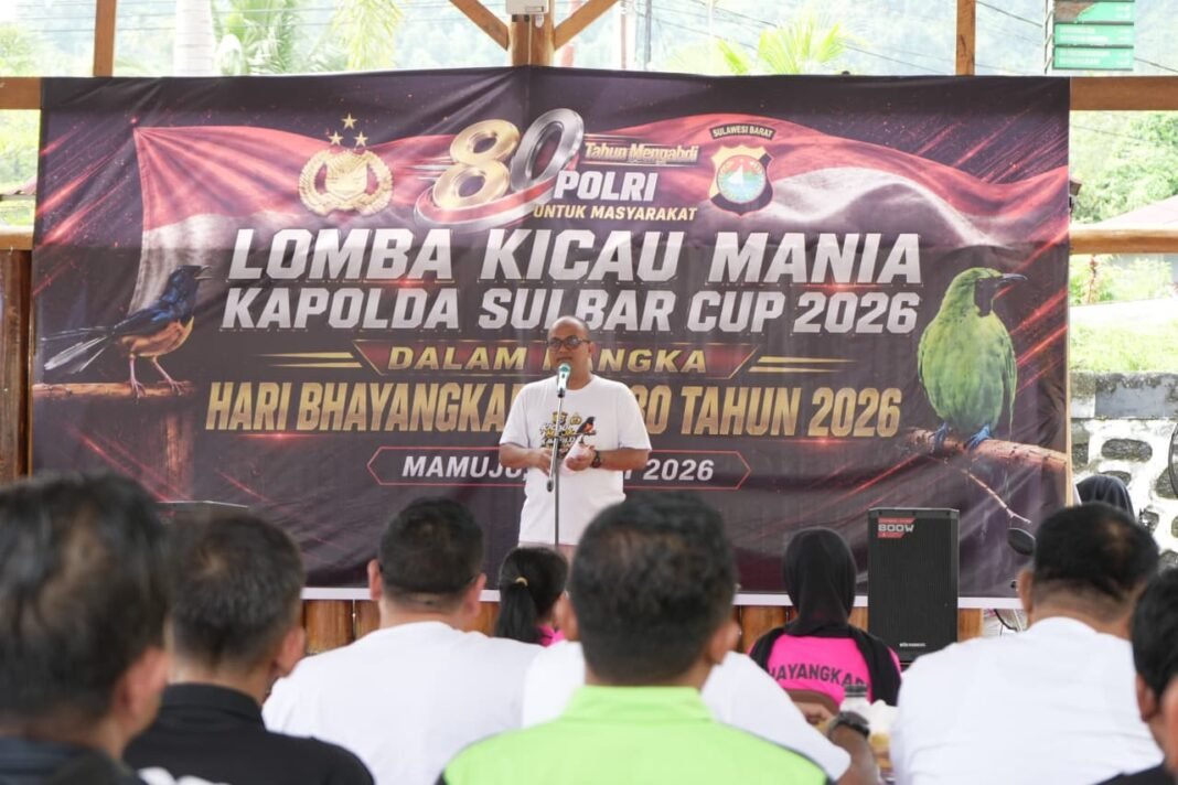 Meriah dan Penuh Kebersamaan, Lomba Kicau Mania Warnai Hari Bhayangkara ke-80 di Sulbar Lomba Kicau Mania yang secara resmi dibuka oleh Kapolda Sulbar, Irjen Pol Adi Deriyan Jayamarta, Minggu, 7 Juni 2026.