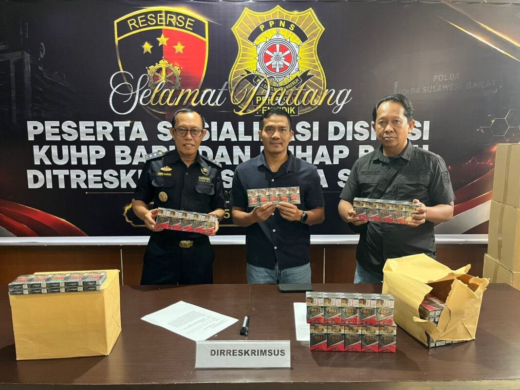 Ditreskrimsus Polda Sulbar Sita Puluhan Dos Rokok Ilegal Barang bukti rokok diduga bermasalah yang berhasil diamankan Polda Sulbar