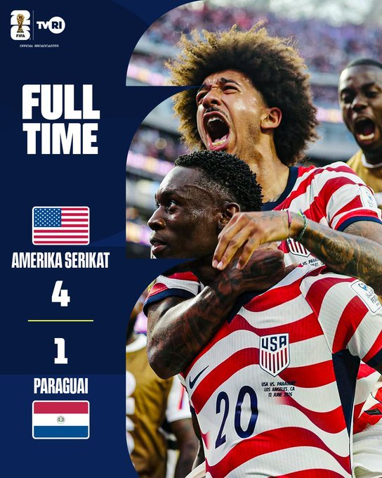 Amerika Serikat Pesta Gol, Hancurkan Paraguay 4-1 di Laga Pembuka Amerika