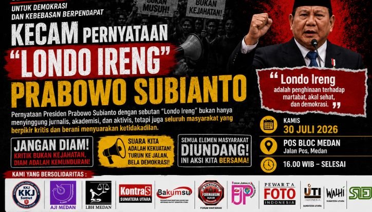 Aliansi Masyarakat Sipil Sumut Serukan Aksi Kecam Pernyataan “Londo Ireng” Prabowo di Medan Flyer Londo Ireng