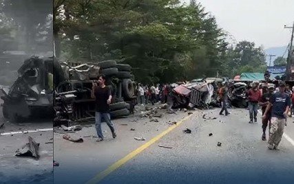 Empat Tewas dalam Tabrakan Beruntun di Sibolangit, Polisi Selidiki Dugaan Rem Blong Kecelakaan maut terjadi di Jalan Jamin Ginting KM 44-45, Desa Suka Makmur, Kecamatan Sibolangit, Kabupaten Deliserdang, Sumatera Utara, pada Jumat (17/7). (Foto: Netizen)