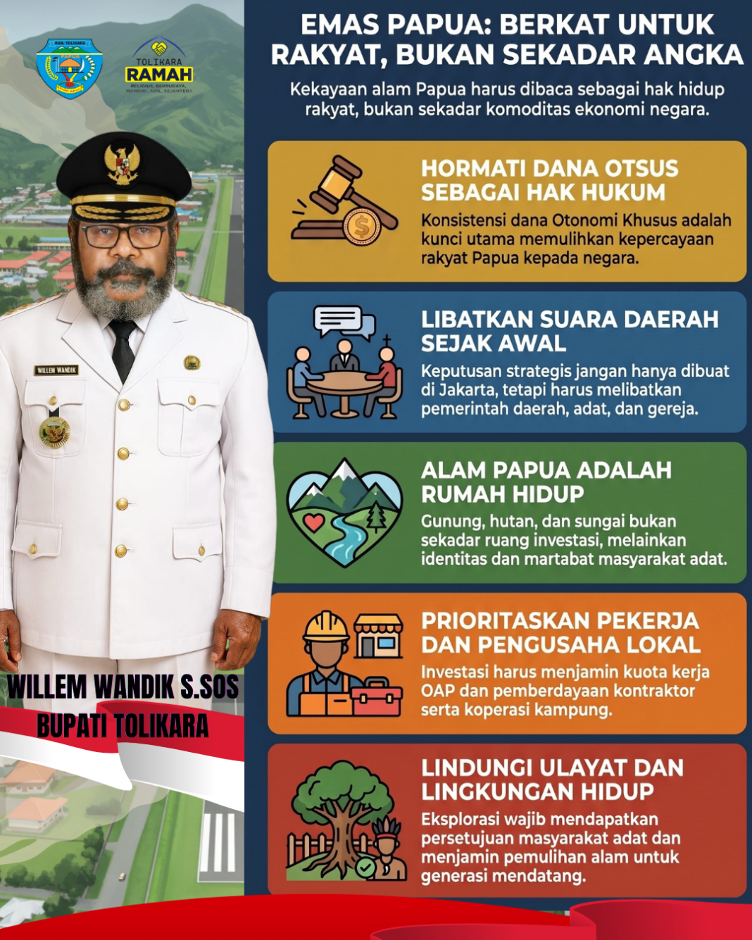 Jawaban Bupati Tolikara: Emas Papua Harus Menjadi Berkat Bagi Rakyat di Tanah Papua Bupati Tolikara