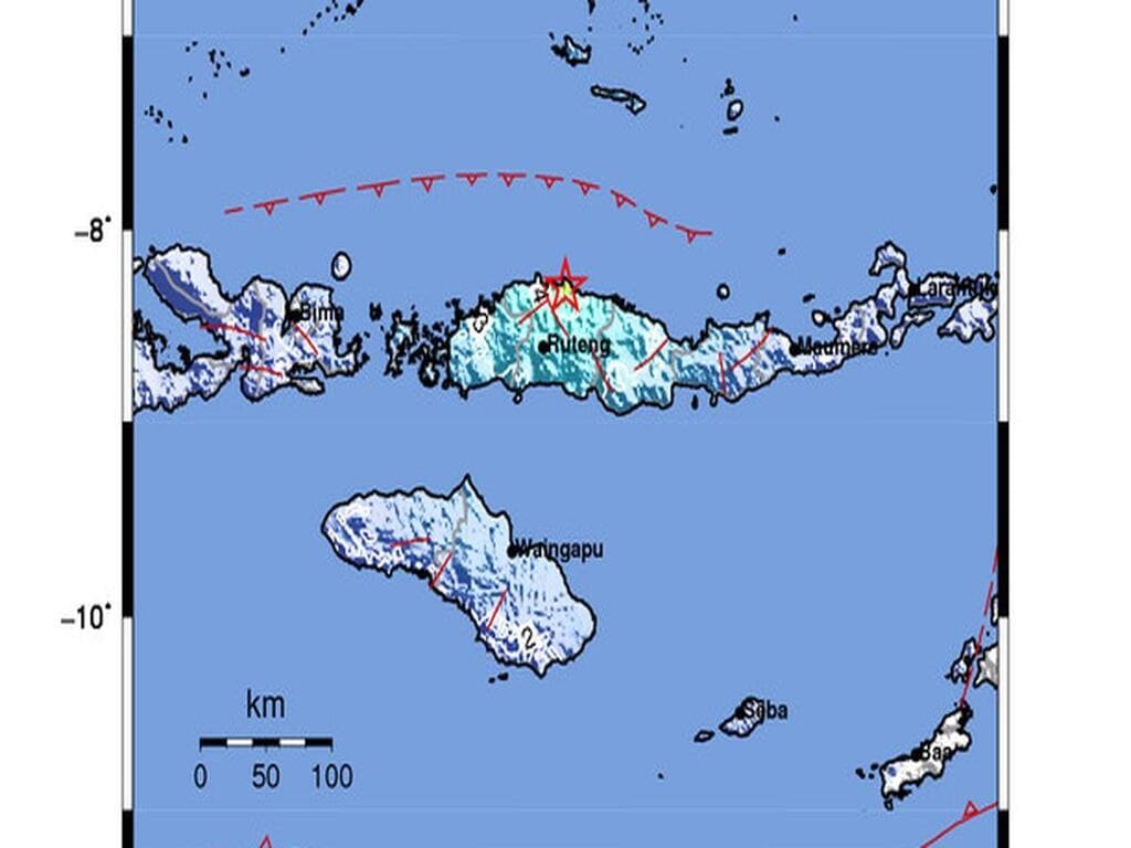 Ruteng, NTT diguncang gempa, Senin 24 Agustus 2026. (Foto: Dok. BMKG)