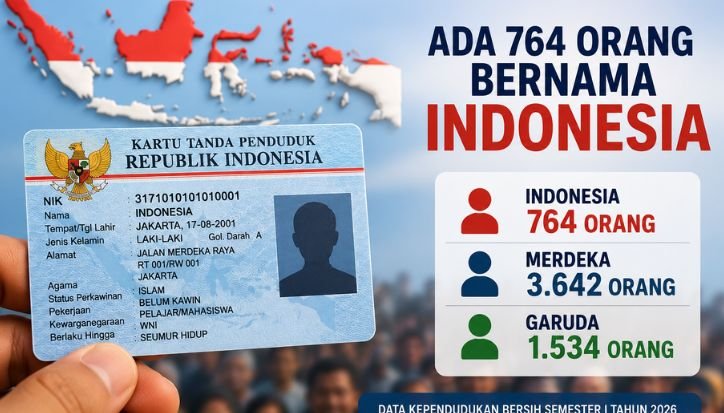 Dukcapil Catat 764 Warga Indonesia Bernama ‘Indonesia’, Ribuan Lainnya Bernama Merdeka dan Garuda Nama Indonesia