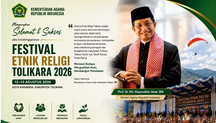 Menag Nasaruddin Umar Ucapkan Selamat dan Sukses atas Festival Etnik Religi Tolikara 2026 Menteri Agama