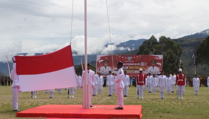 Pemerintah Kabupaten Tolikara menggelar upacara peringatan Hari Ulang Tahun ke-81 Kemerdekaan Republik Indonesia, Senin, 17 Agustus 2026, di Lapangan Merah Putih Karubaga.