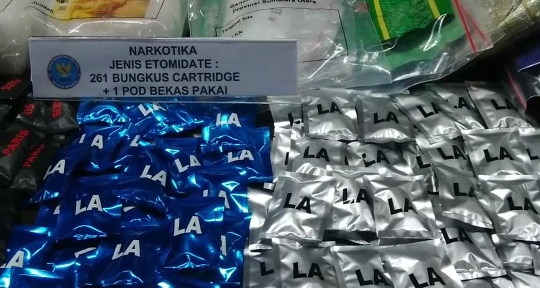 Barang bukti yang diamankan BNNP Sumut.