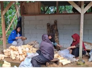 Pengelola BUMDes Sumur Tujuh mengikuti kegiatan pelatihan manajemen dan pemasaran produk. 