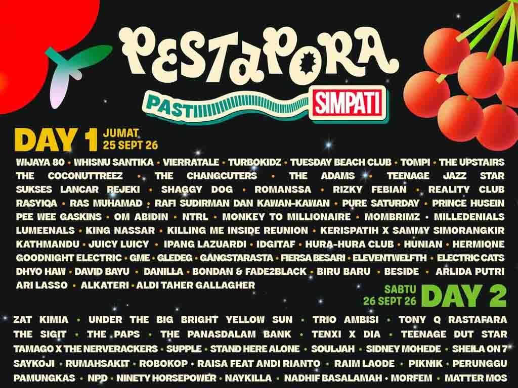 Poster line up Pestapora 2026. (Foto: Istimewa)