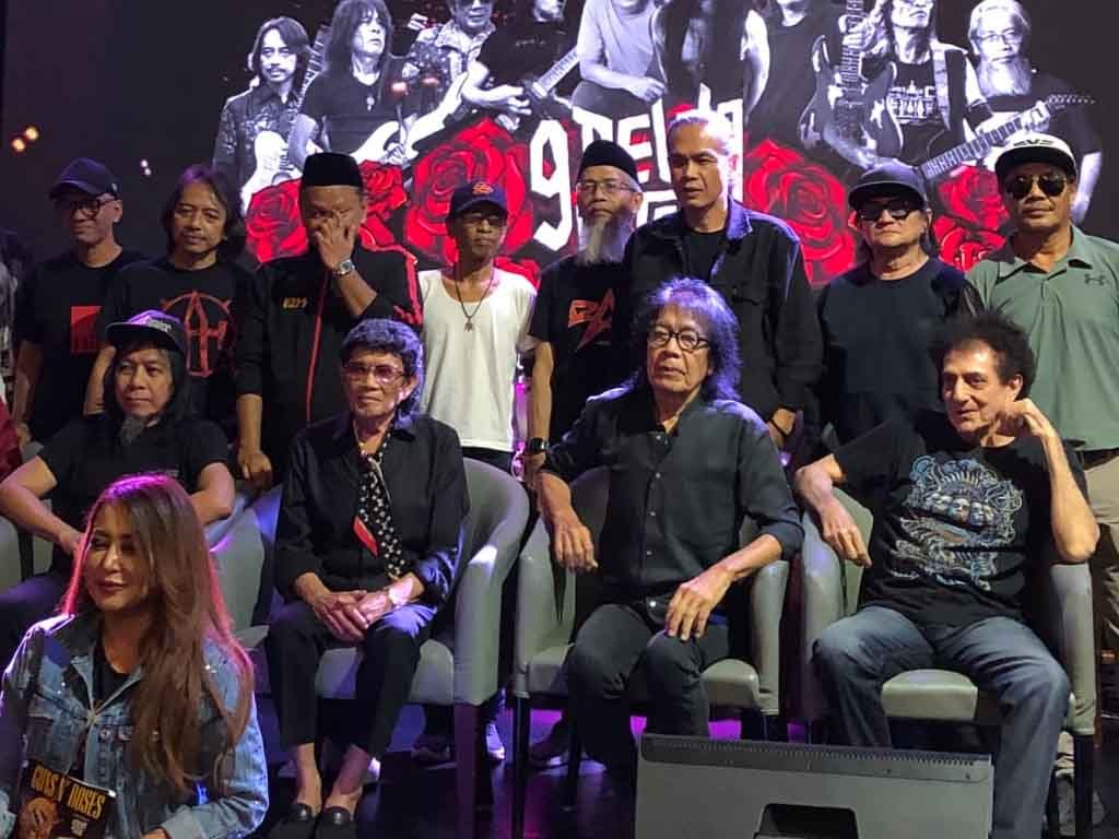 9 Gitaris Legendaris Tanah Air Jadi Pembuka Konser Guns N’ Roses 2026 Suasana konferensi pers 9 Dewa Gitar opener konser Guns N' Roses di Jakarta 2026. (Foto: Opsi/Enodimedjo)