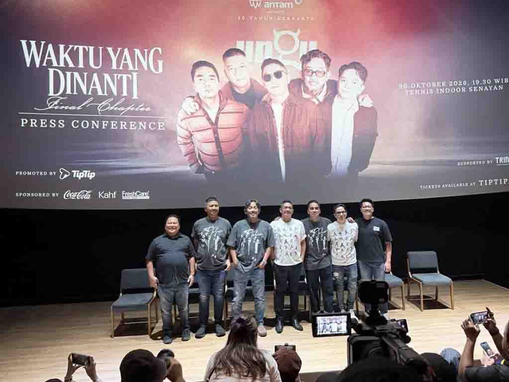 Personel UNGU Pastikan Kesiapan Fisik dan Mental Jelang Konser Tunggal Perdana Suasana konferensi pers konser UNGU Waktu yang Dinanti. (Foto: Istimewa)